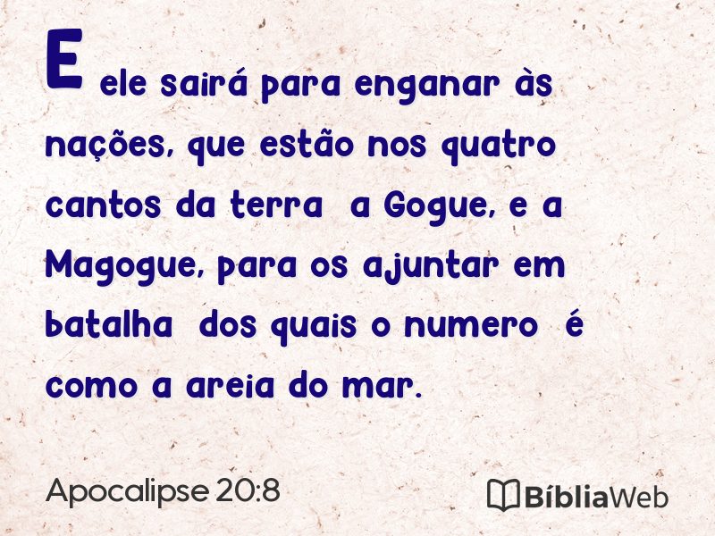 Apocalipse 20:8 em imagem para compartilhar