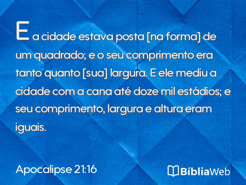 Apocalipse 21:16 em imagem para compartilhar