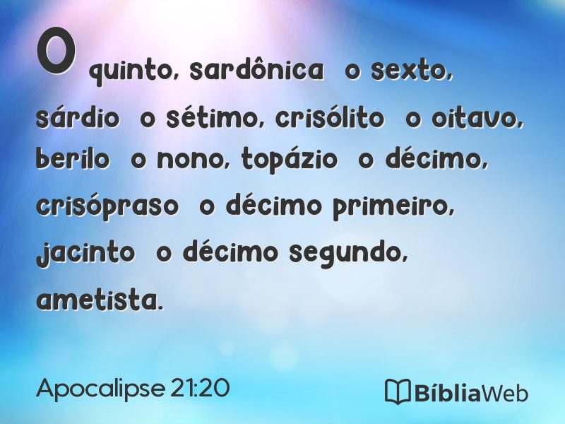 Apocalipse 21:20 em imagem para compartilhar