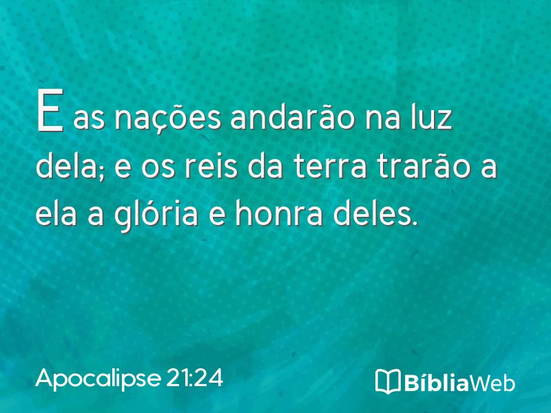 Apocalipse 21:24 em imagem para compartilhar