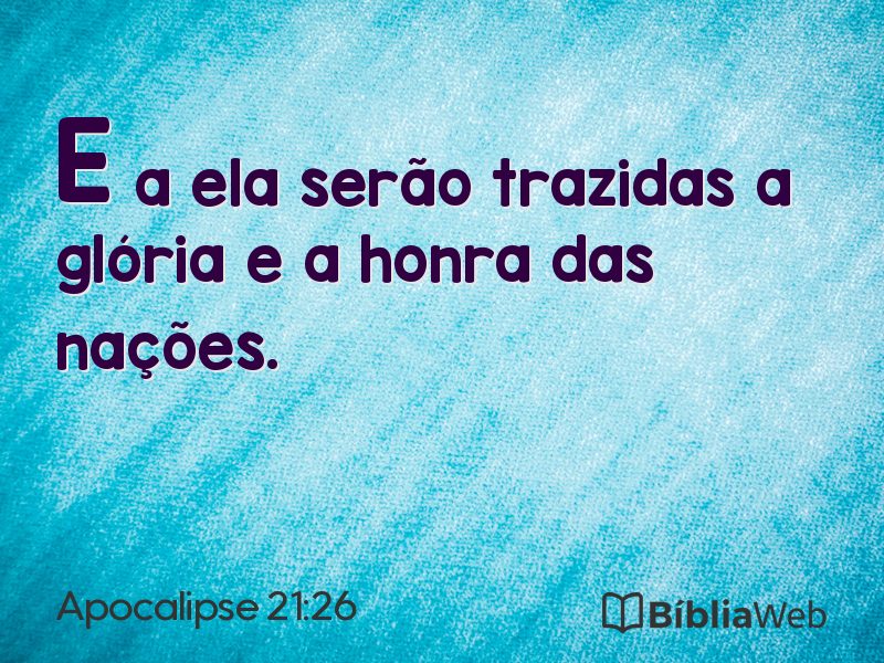 Apocalipse 21:26 em imagem para compartilhar