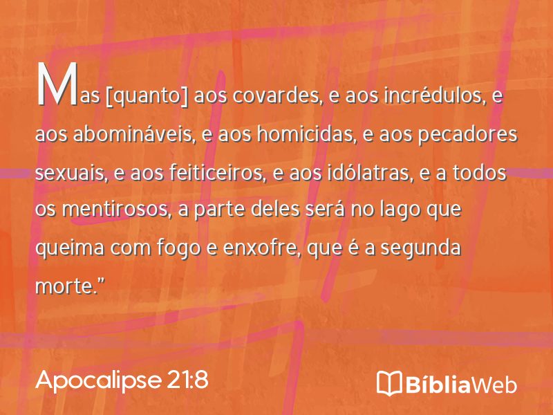 Apocalipse 21:8 em imagem para compartilhar