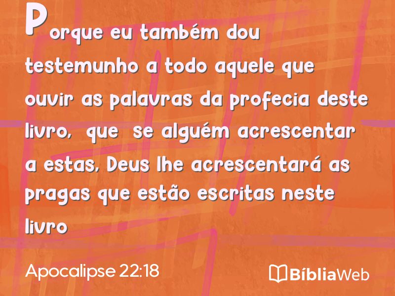 Apocalipse 22:18 em imagem para compartilhar
