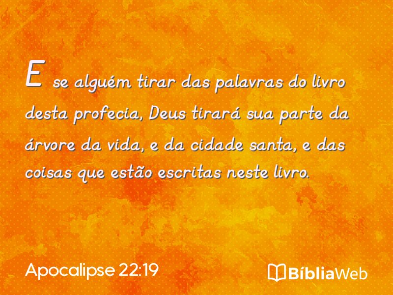 Apocalipse 22:19 em imagem para compartilhar