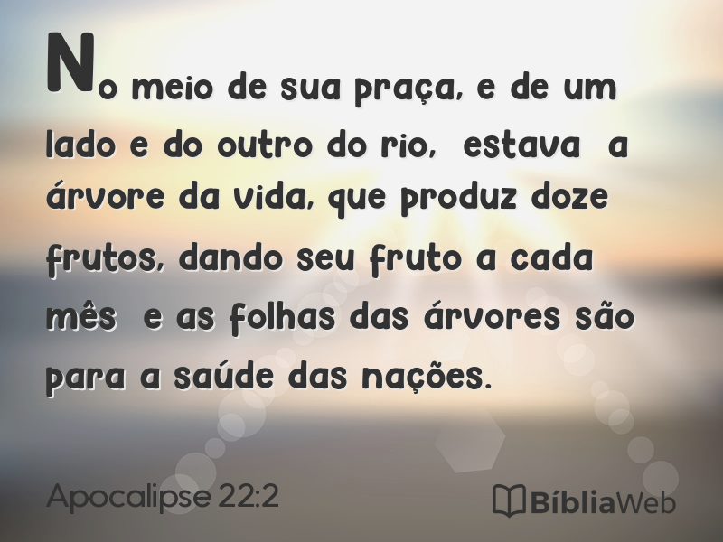 Apocalipse 22:2 em imagem para compartilhar