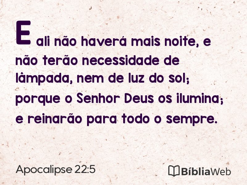 Apocalipse 22:5 em imagem para compartilhar