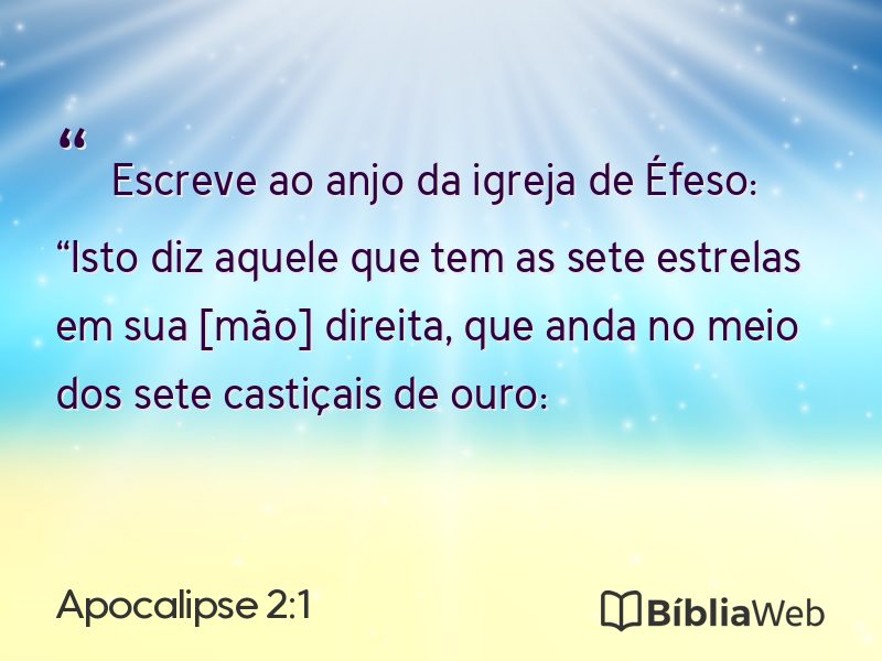 Apocalipse 2:1 em imagem para compartilhar