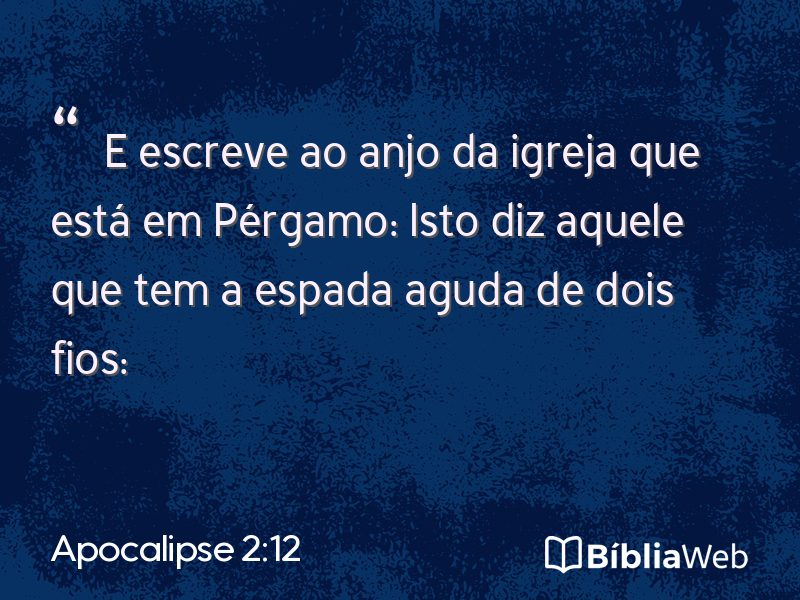 Apocalipse 2:12 em imagem para compartilhar
