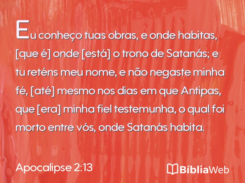 Apocalipse 2:13 em imagem para compartilhar