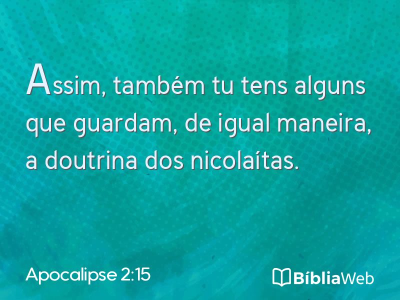 Apocalipse 2:15 em imagem para compartilhar