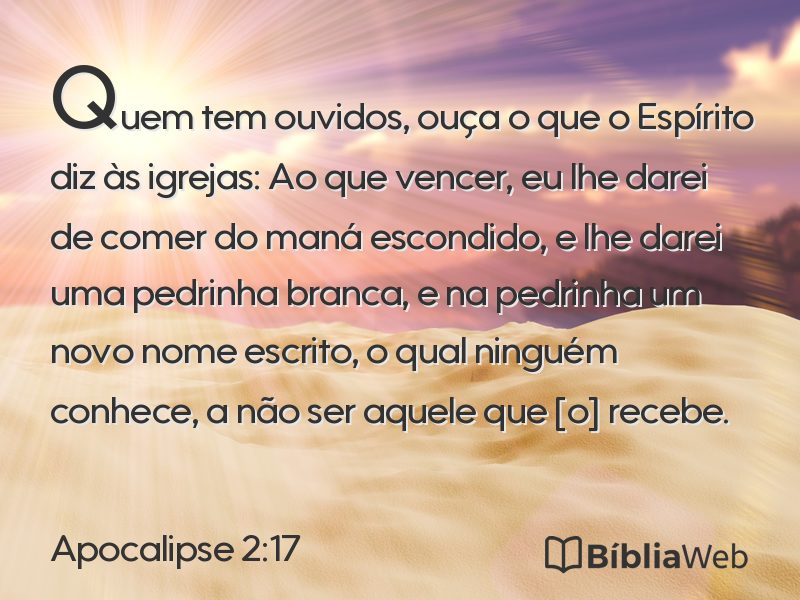 Apocalipse 2:17 em imagem para compartilhar