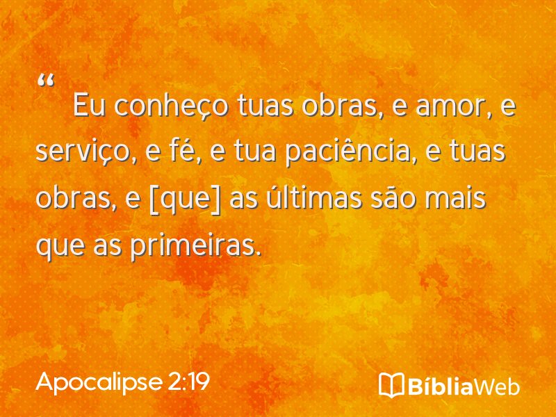 Apocalipse 2:19 em imagem para compartilhar