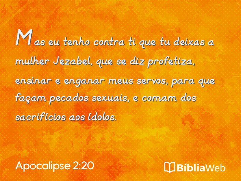 Apocalipse 2:20 em imagem para compartilhar