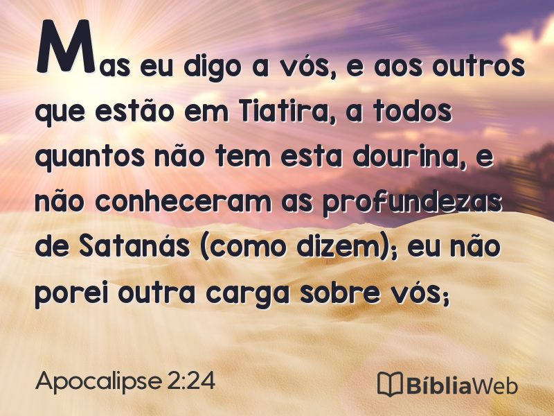 Apocalipse 2:24 em imagem para compartilhar