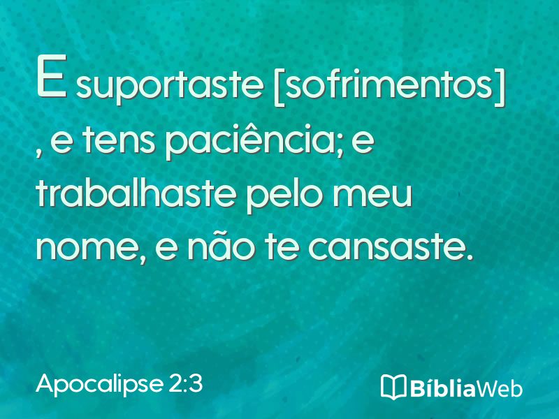 Apocalipse 2:3 em imagem para compartilhar