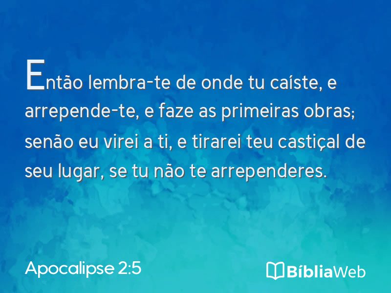 Apocalipse 2:5 em imagem para compartilhar