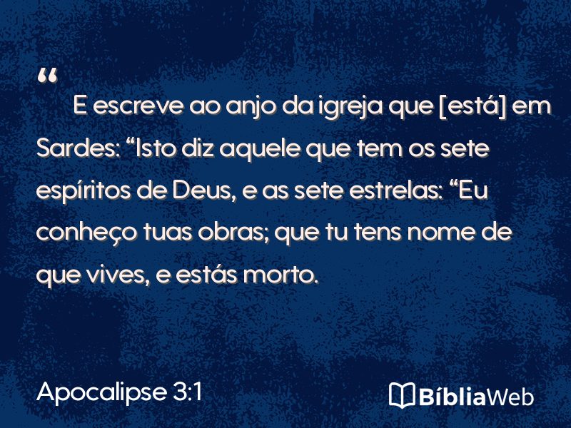 Apocalipse 3:1 em imagem para compartilhar