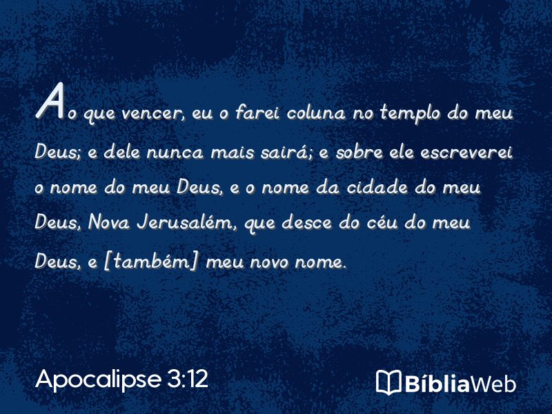 Apocalipse 3:12 em imagem para compartilhar