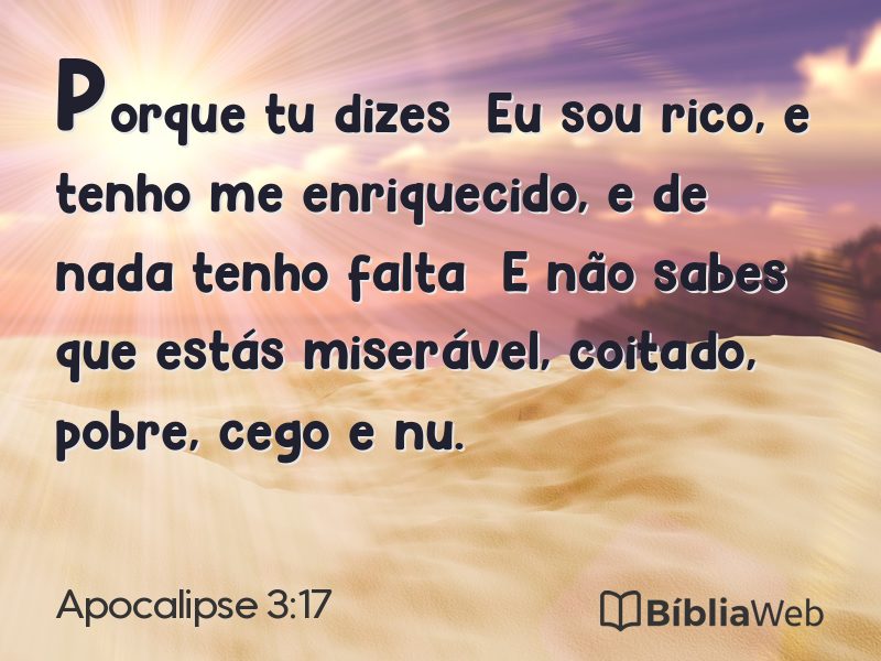 Apocalipse 3:17 em imagem para compartilhar