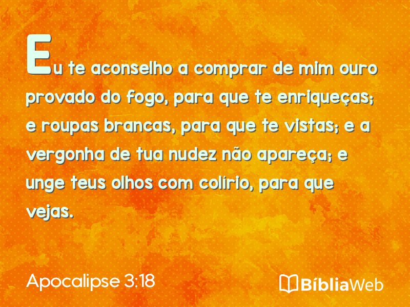 Apocalipse 3:18 em imagem para compartilhar
