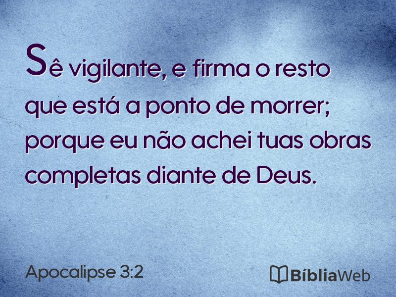Apocalipse 3:2 em imagem para compartilhar