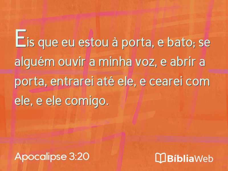 Apocalipse 3:20 em imagem para compartilhar
