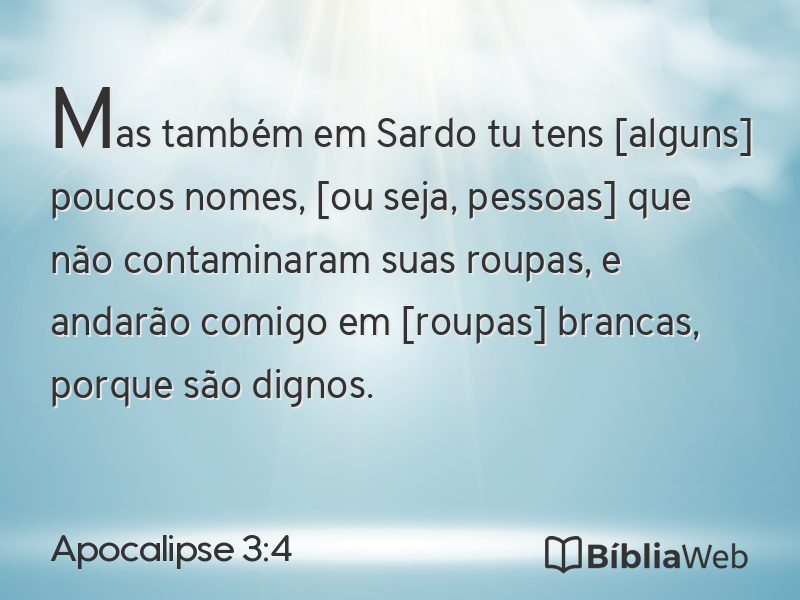 Apocalipse 3:4 em imagem para compartilhar