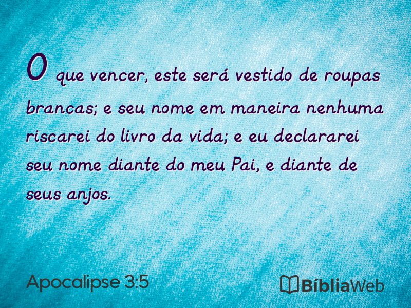 Apocalipse 3:5 em imagem para compartilhar