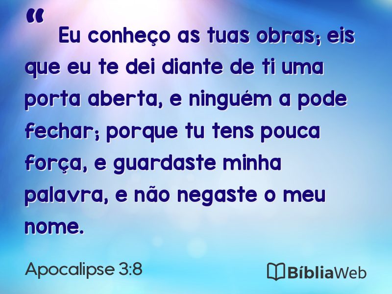Apocalipse 3:8 em imagem para compartilhar