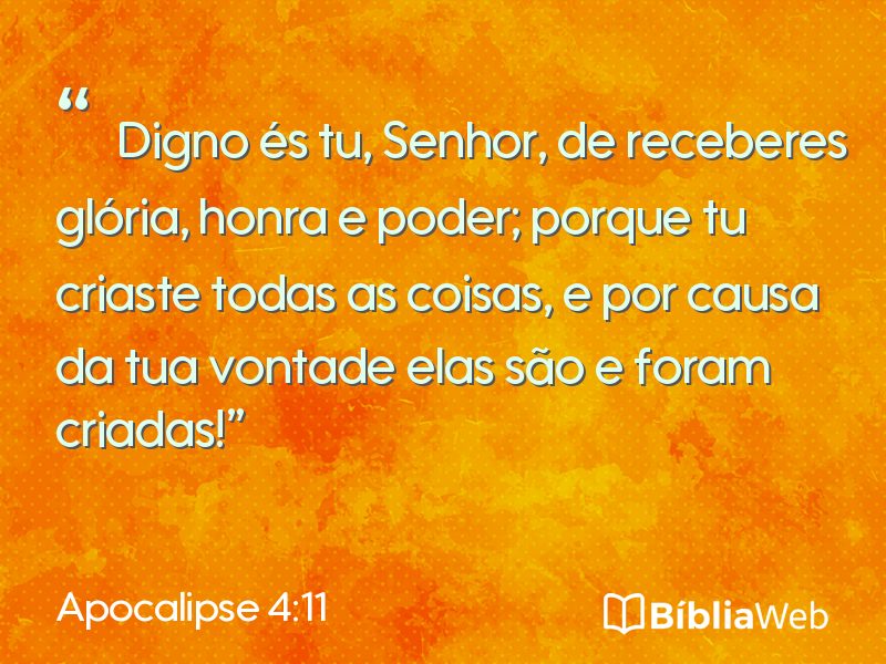 Apocalipse 4:11 em imagem para compartilhar