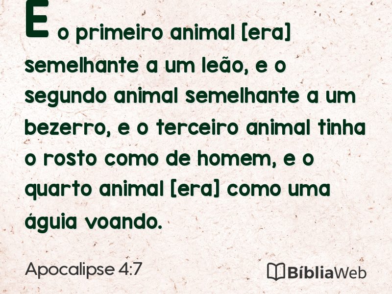 Apocalipse 4:7 em imagem para compartilhar