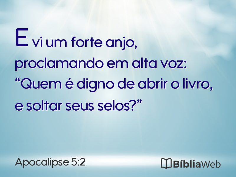Apocalipse 5:2 em imagem para compartilhar