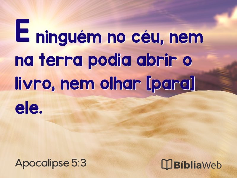 Apocalipse 5:3 em imagem para compartilhar