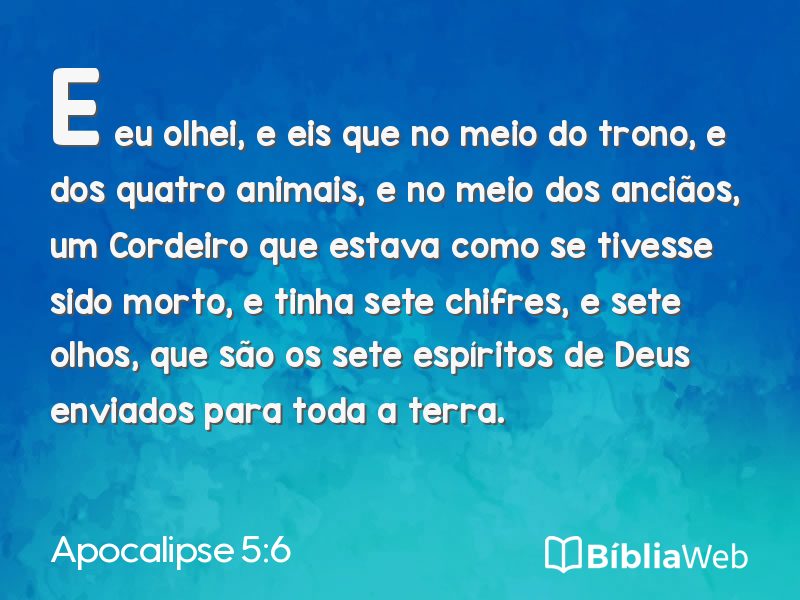 Apocalipse 5:6 em imagem para compartilhar
