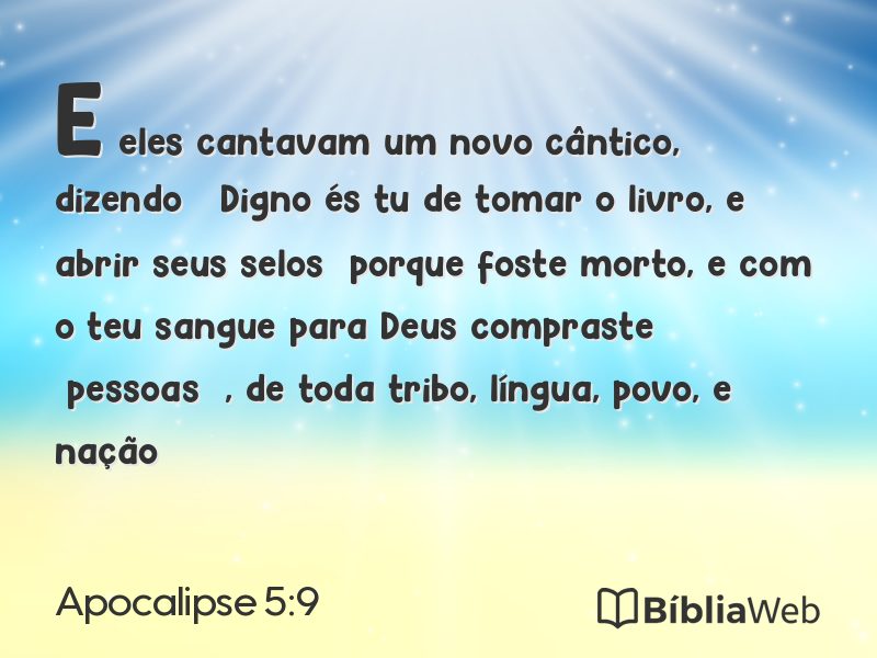 Apocalipse 5:9 em imagem para compartilhar