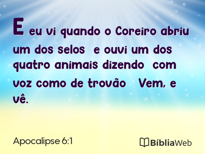 Apocalipse 6:1 em imagem para compartilhar