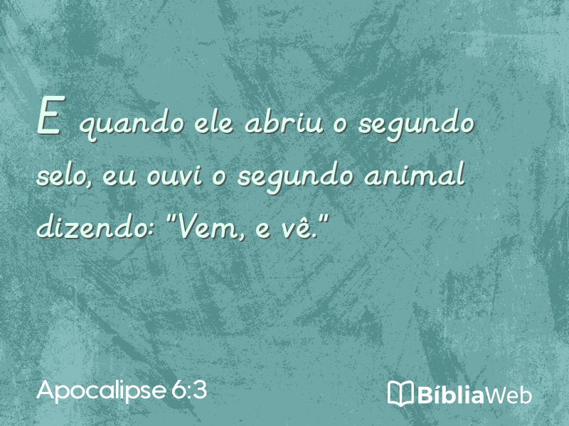 Apocalipse 6:3 em imagem para compartilhar