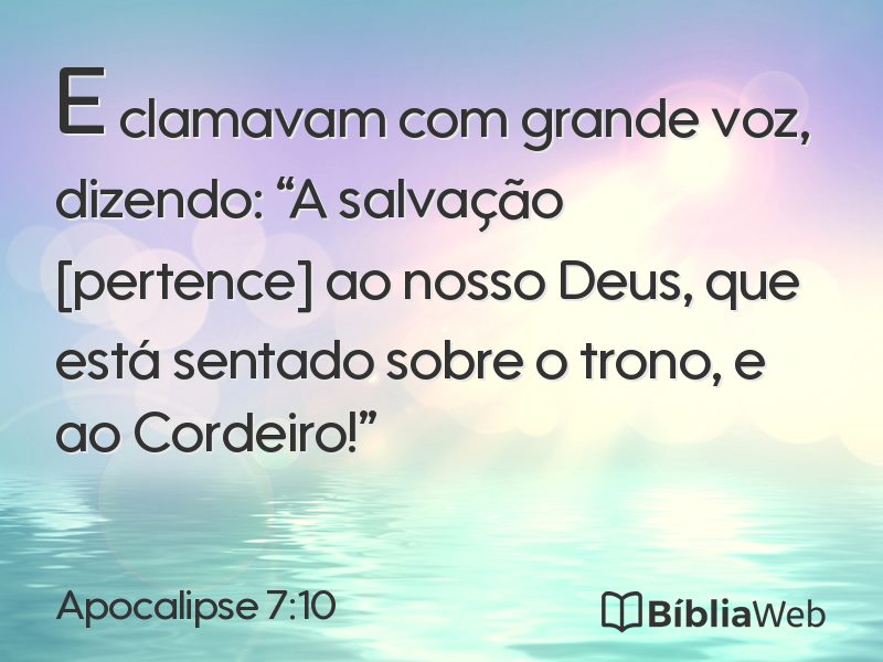 Apocalipse 7:10 em imagem para compartilhar