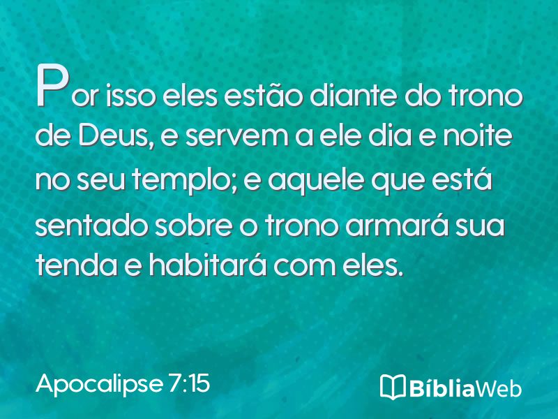 Apocalipse 7:15 em imagem para compartilhar