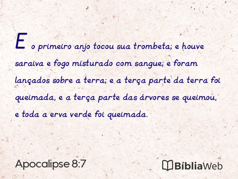 Apocalipse 8:7 em imagem para compartilhar