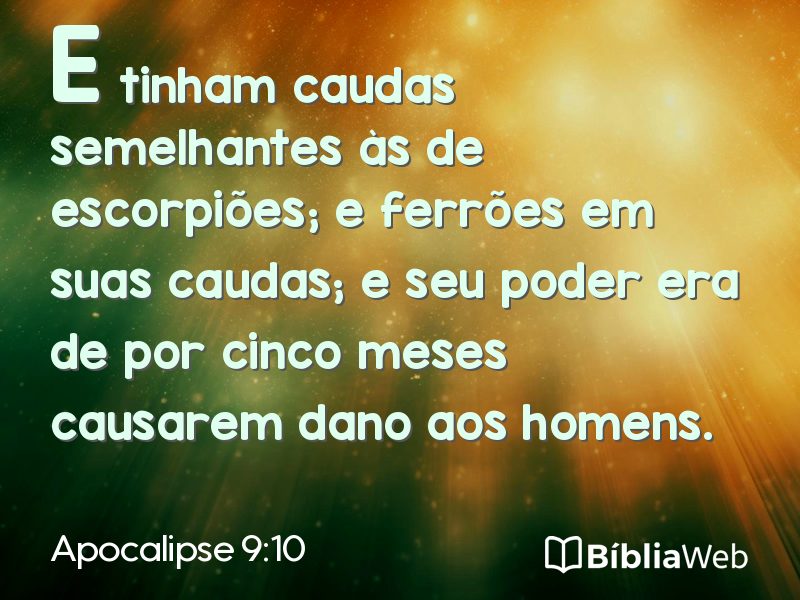 Apocalipse 9:10 em imagem para compartilhar