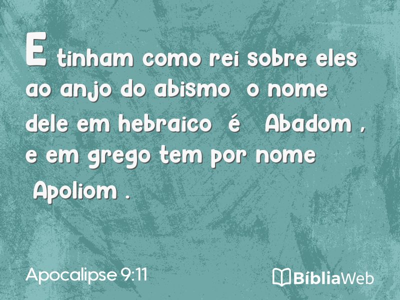 Apocalipse 9:11 em imagem para compartilhar