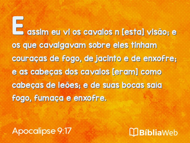 Apocalipse 9:17 em imagem para compartilhar