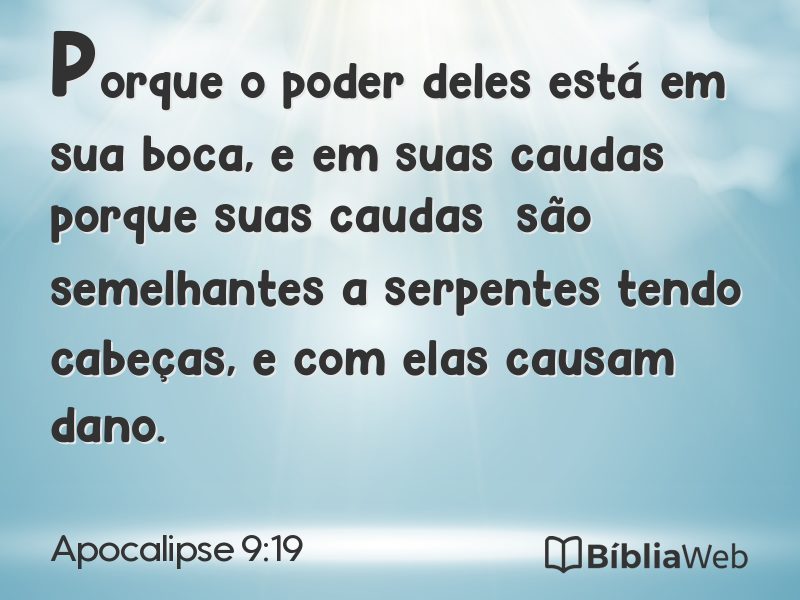 Apocalipse 9:19 em imagem para compartilhar