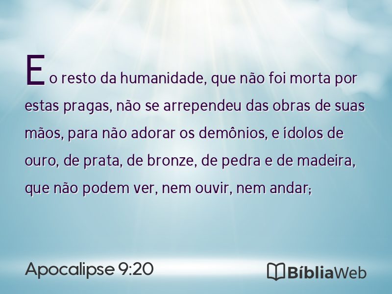 Apocalipse 9:20 em imagem para compartilhar