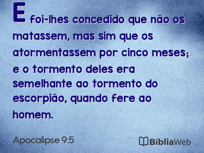 Apocalipse 9:5 em imagem para compartilhar