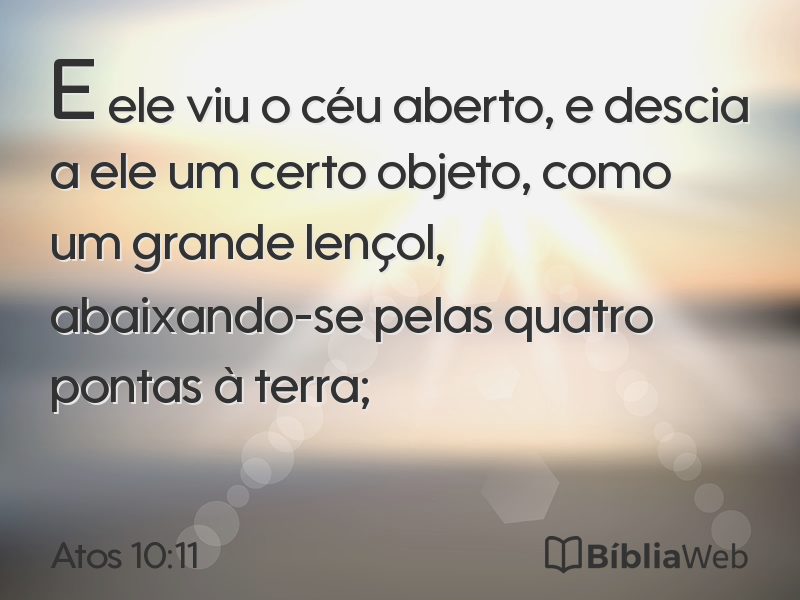 Atos 10:11 em imagem para compartilhar