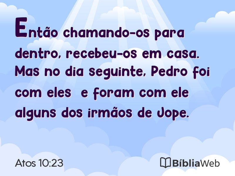 Atos 10:23 em imagem para compartilhar