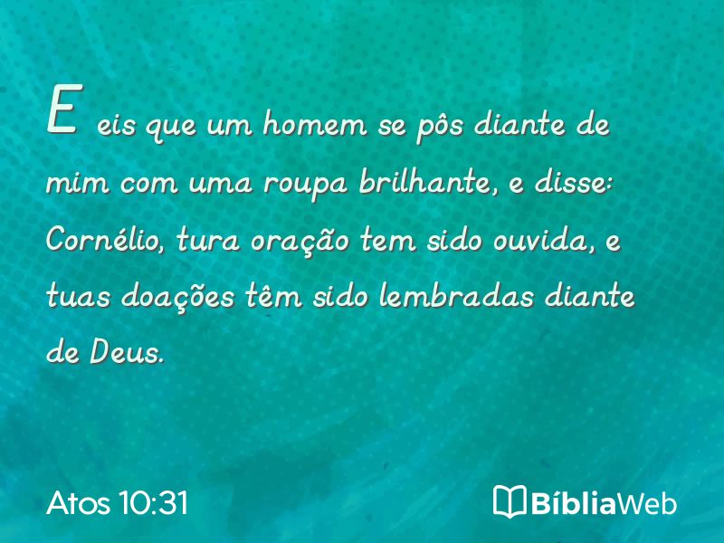 Atos 10:31 em imagem para compartilhar