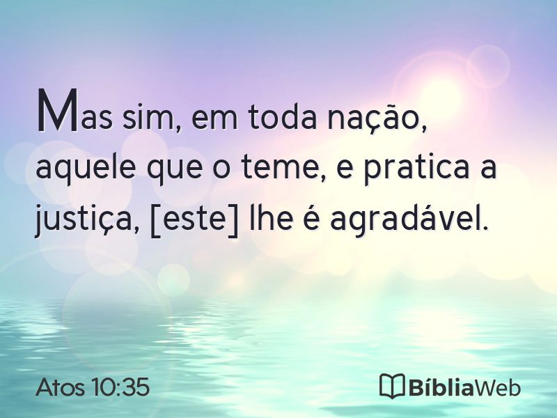Atos 10:35 em imagem para compartilhar